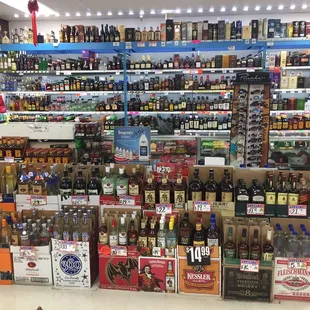 a wide selection of alcohol