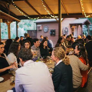 Guests at the wedding dinner