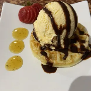 Waffle icecream dessert...gotta have it