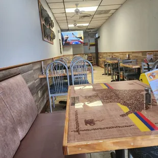tables and booths in a restaurant