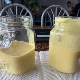 Delish mango smoothie - poured half way of it for my better half!