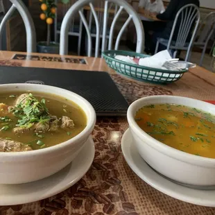 Lunch special soncocho and chicken soup