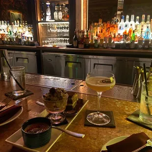 Dessert trio at the bar