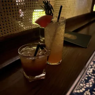 Mozel tov and Paloma cocktails