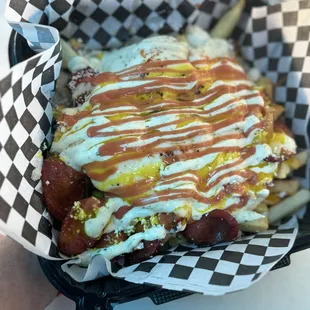 Salchicha papa" sausage and fries