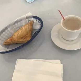 Cheese and Guava Pastry with café con leche