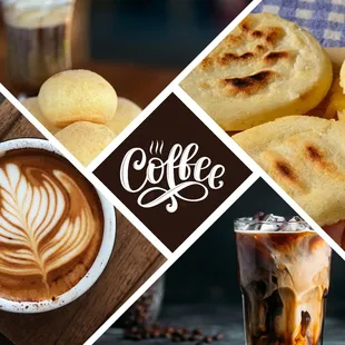 Coffee, arepas and cheesebreads