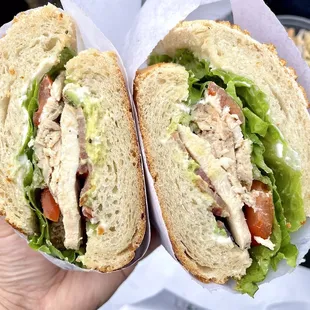 two halves of a sandwich