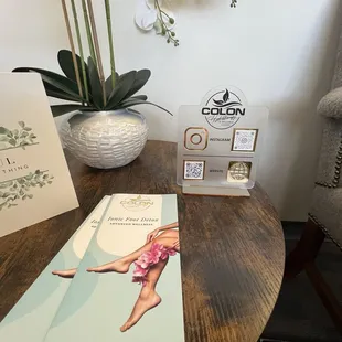 Waiting room pamphlets and social media info