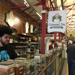 A long counter of spices