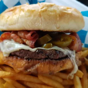 Bacon, jalapeños and Gouda cheese
