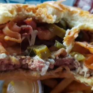 Good a burger cooked perfectly rare
