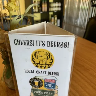 Supports our community:  Local brews, and uses and carries other local products