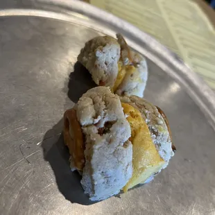 Mustard Ice Cream with sugar cookie pretzel crumble