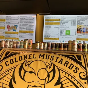 Inside menu board and Colonel Mustard banner