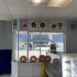 Cute donut pillows in the window