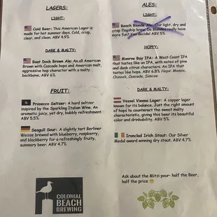 Current beer list (9/16/23)