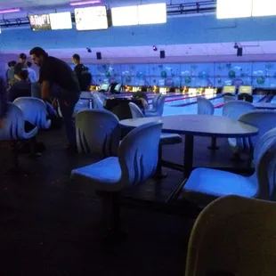 This is my first time here. Impressive clean. Were only subject to a 20 min wait Lane $30Shoes$3:50 Great variety of music.