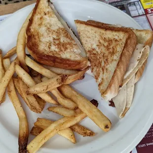 Turkey gobbler and fries