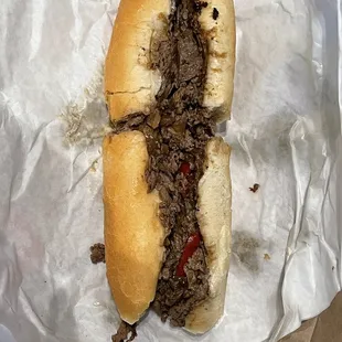A joke of a cheesesteak.