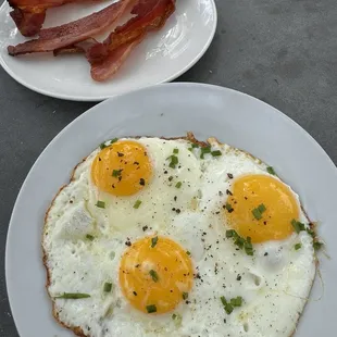 Farm fresh eggs and bacon