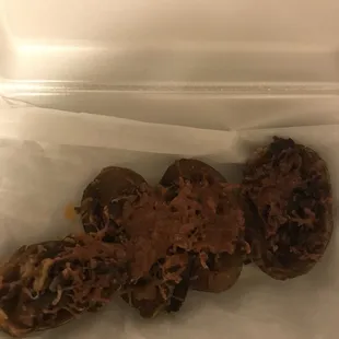 Burnt to a crisp potato skins