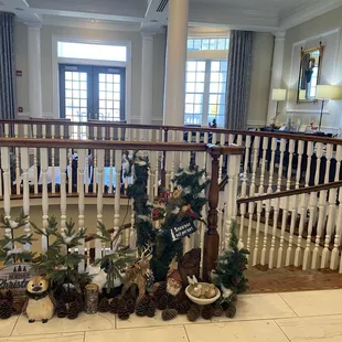 Holiday decorations in Colonial Heritage Clubhouse