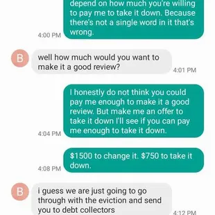 Regional Mgr is offering to pay me to take down my review on Google