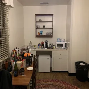 Decent enough kitchen area for a hotel room but fridge was pretty weak.