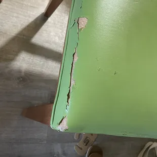 The chairs to the dining table were very worn