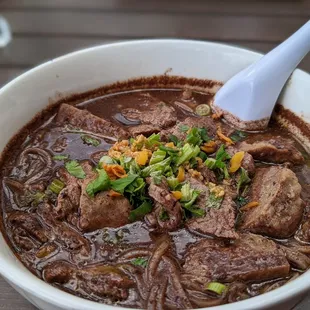 Boat Noodles, with beef + meatballs