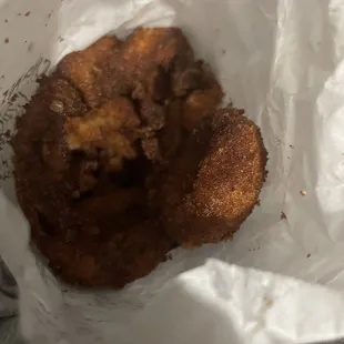 Large Onion Rings were so badly burned it wasn't edible I can't believe they knowingly sent this to me.