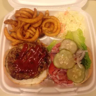Turkey burger platter, yum!