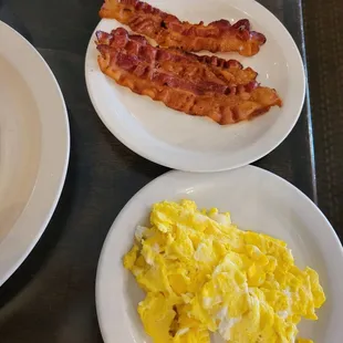 bacon and eggs on a plate