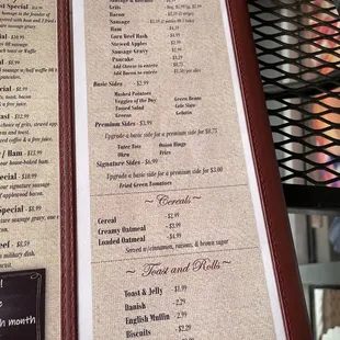 menu