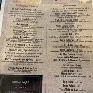 menu