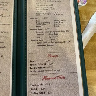 menu