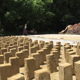 Bricks drying in the sun