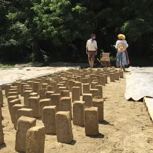 Bricks drying in the sun
