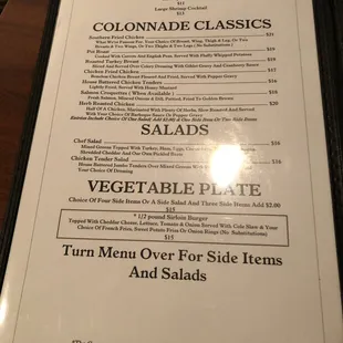 Menu - Part 2 of 4.