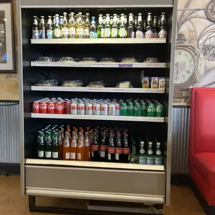 There bottled sodas and cold desserts, and beer