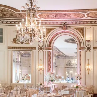 Grand Ballroom - Blush Uplighting | Jen Boris Photography