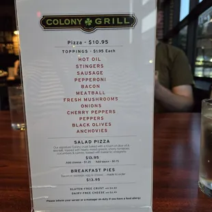 menu