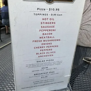menu