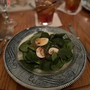 Spinach Salad w/warm bacon dressing 8/10