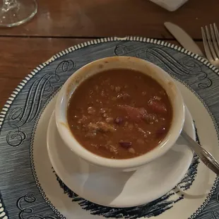 Chili (an option as a soup). Standard recipe.