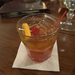 Sweet brandy old fashioned. Well made, a Wisconsin staple.