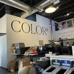 the interior of a coffee shop