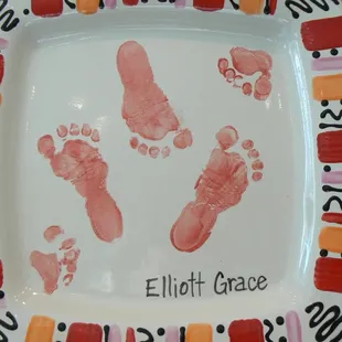 Footprints make a platter perfect.