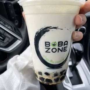 Snow Coconut Milk Tea + boba + salted cream